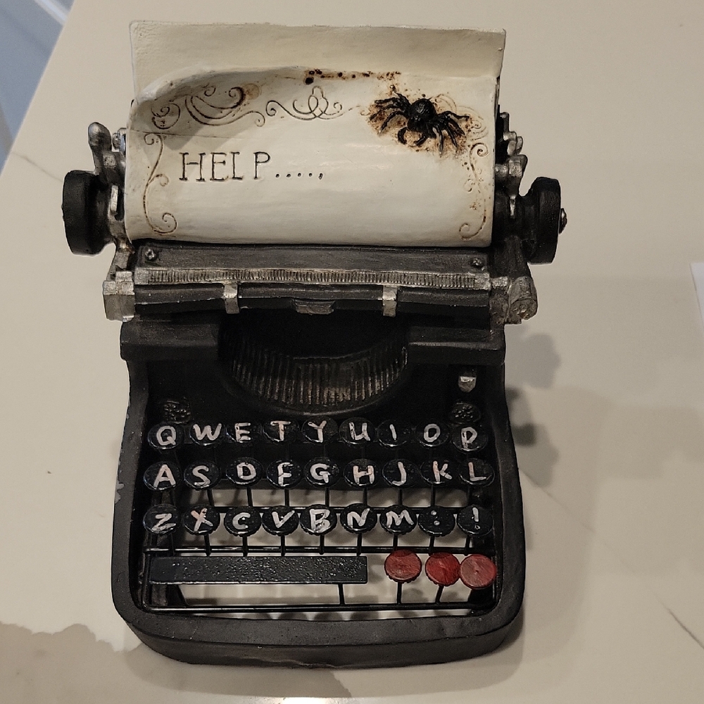Spooky Gothis Typewriter With Spider Vintage